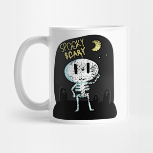 Spooky Scary Skeleton Halloween Trend Moon Mug Sticker Gift Shirt Mug